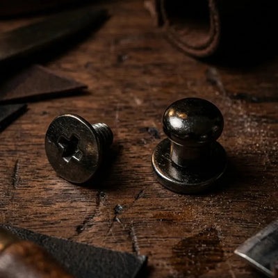 Sedlárske gombíky skrutkovacie 6 mm - tmavý nikel – CraftPoint