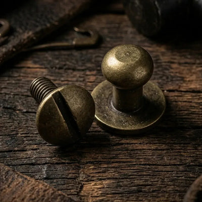 Sedlárske gombíky skrutkovacie 6 mm - staré zlato – CraftPoint