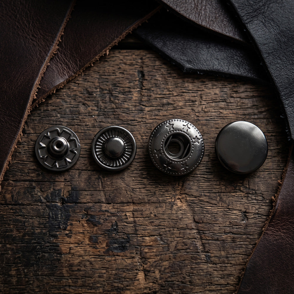 Patentky 15mm - gun black - 10 sád – CraftPoint