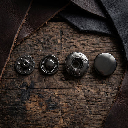 Patentky 15mm - gun black - 10 sád – CraftPoint